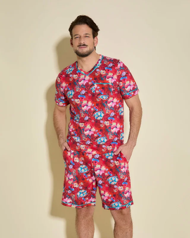 Ensemble Pyjama Haut À Manches Courtes Et Short Pour Hommes