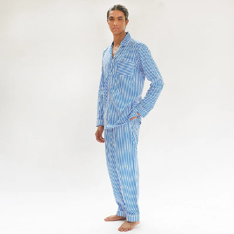 Floaty Sky Cotton Notched Pyjama Set