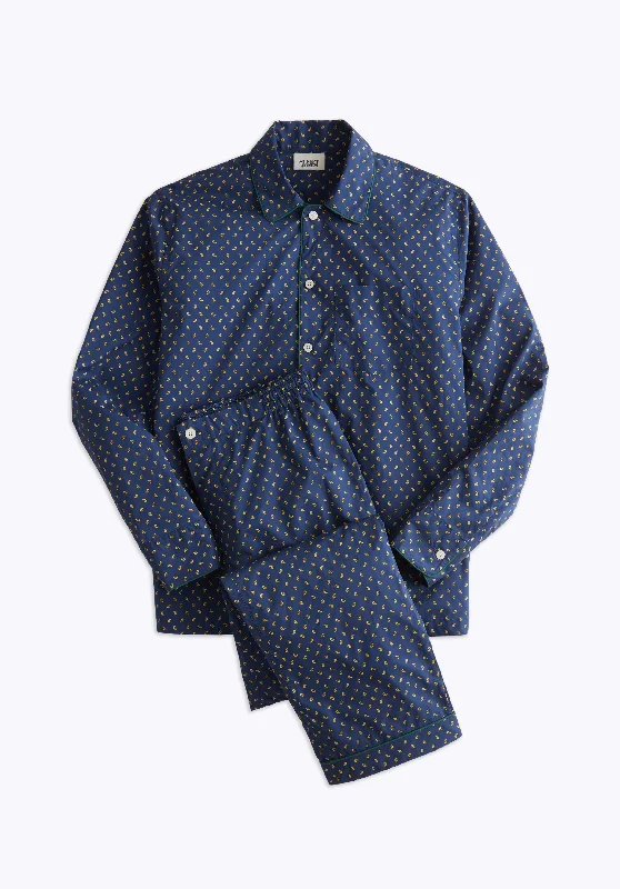 Henry Pajama Set in Navy Paisley