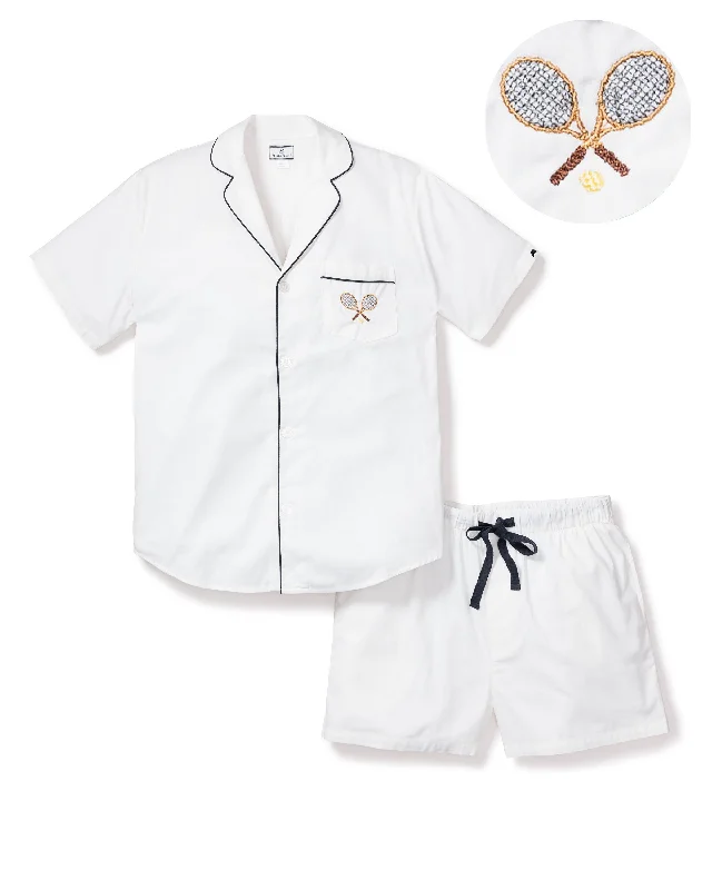 Limited Edition - Men's White Short Sets with Tennis Racquet