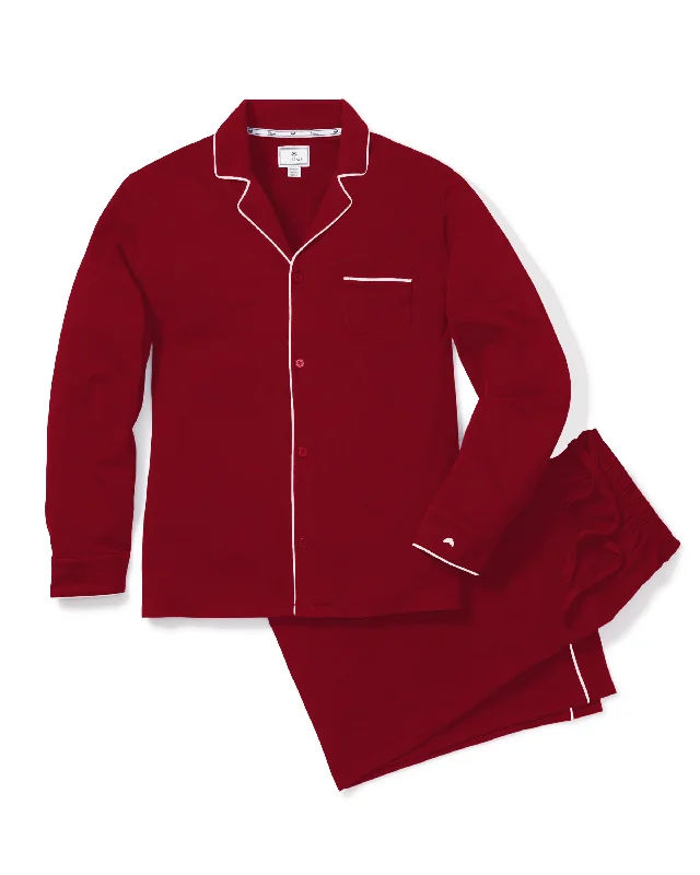 Men's Pima Pajama Set in Bordeaux