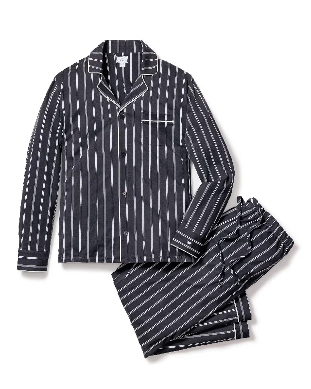 Men's Pima Pajama Set in Grey Stripe