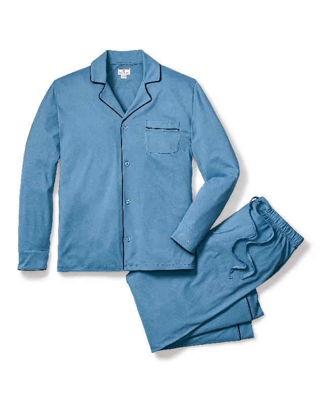 Men's Pima Pajama Set in Mystique Blue