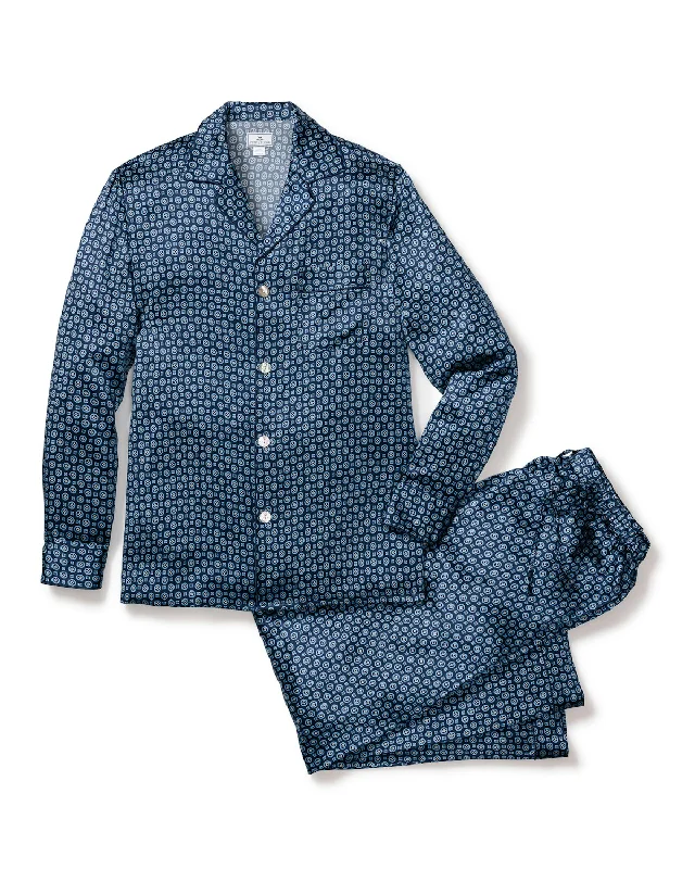 Men's Silk Pajama Set in Midnight Foulard