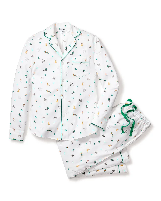 Men's Twill Pajama Set in Jingle Paws