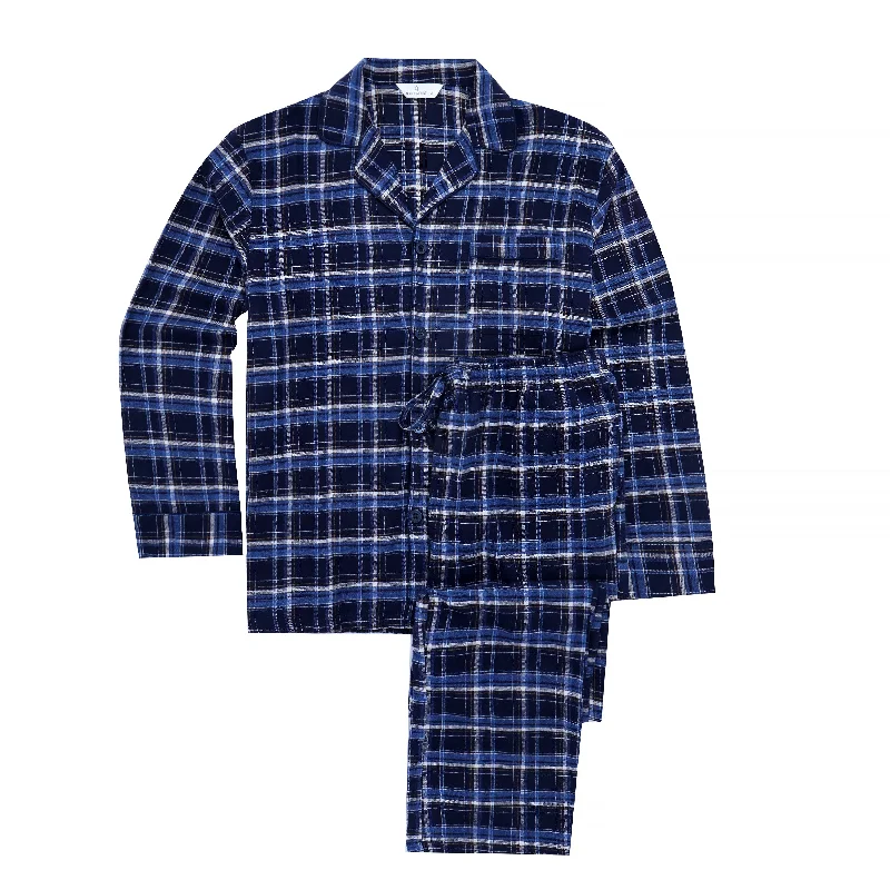 Plaid Navy Blue White