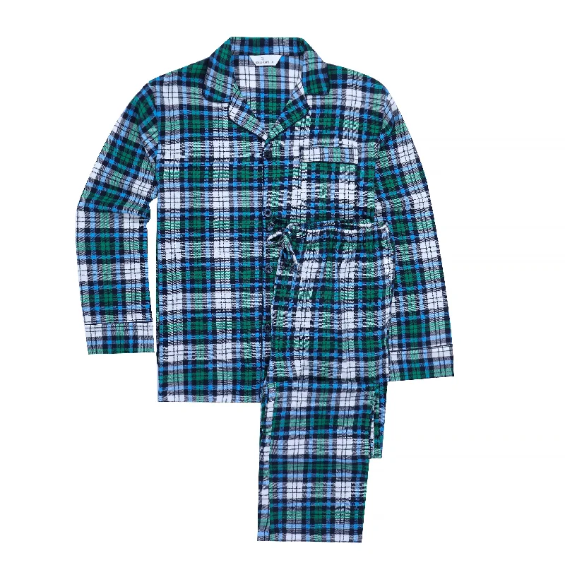 Plaid Blue Green White