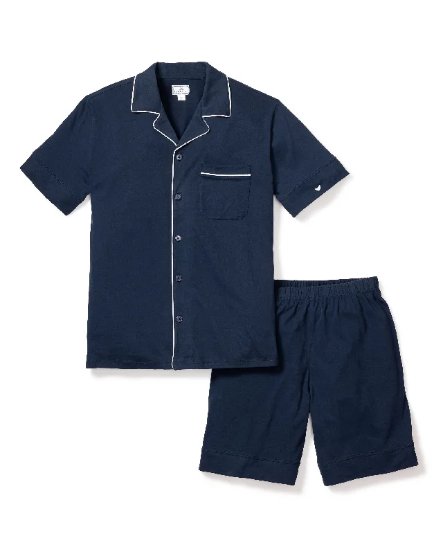 Men's Pima Pajama Short Set in Navy