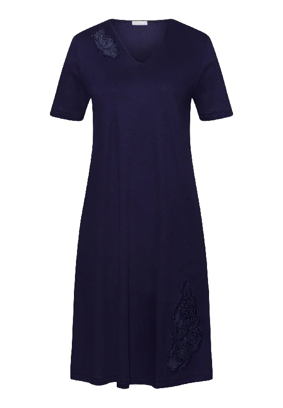 Anne Embroidered Cotton Nightgown| Evening Blue 74891-2621