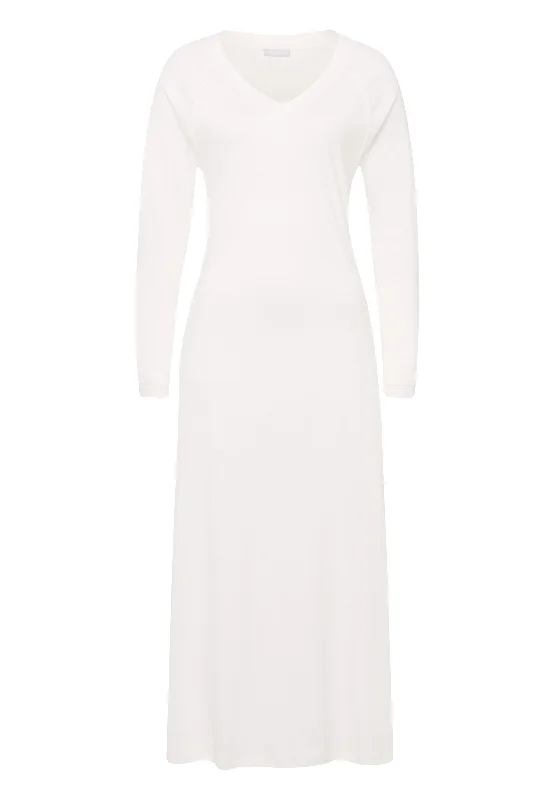 Pure Essence V-Neck Cotton Nightgown 130cm | Off White 77947-102