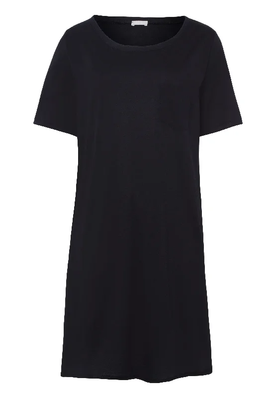 Cotton Deluxe Round Neck Cotton Nightgown | Black 77953-019