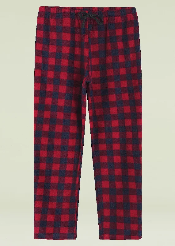 Women's Fleece Plaid Pajama Pants with Pockets