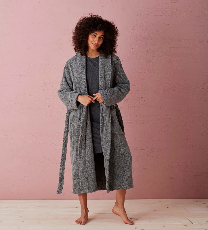 Charcoal Audrey Luxury Cotton Towelling Robe