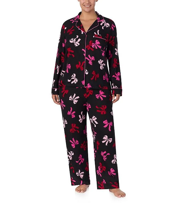 Kate Spade L/S Notch PJ Set Plus Size