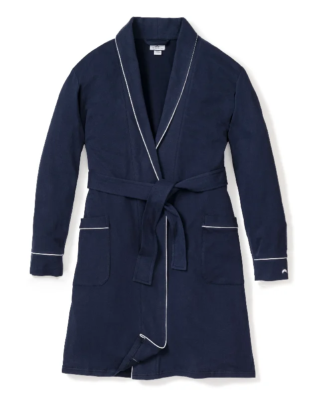 Women's Flannel Robe in Navy