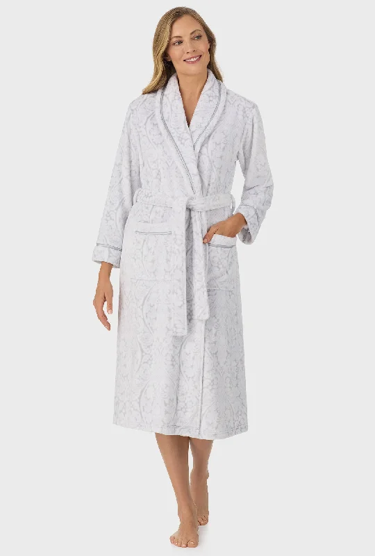 Platinum Damask Wrap Robe