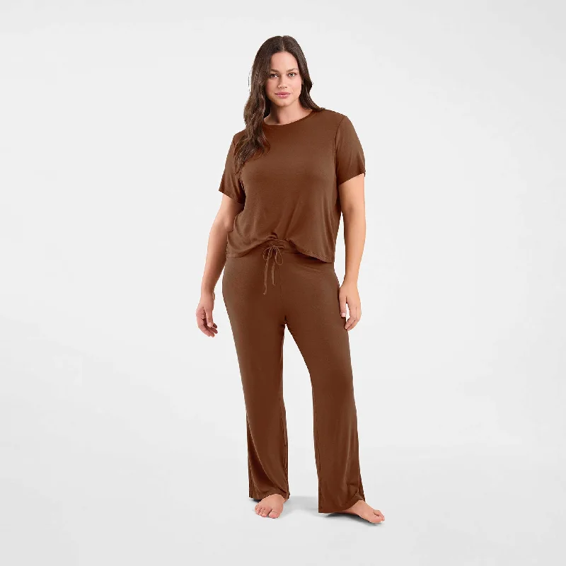 Ribbed Pajama Set | Chocolate