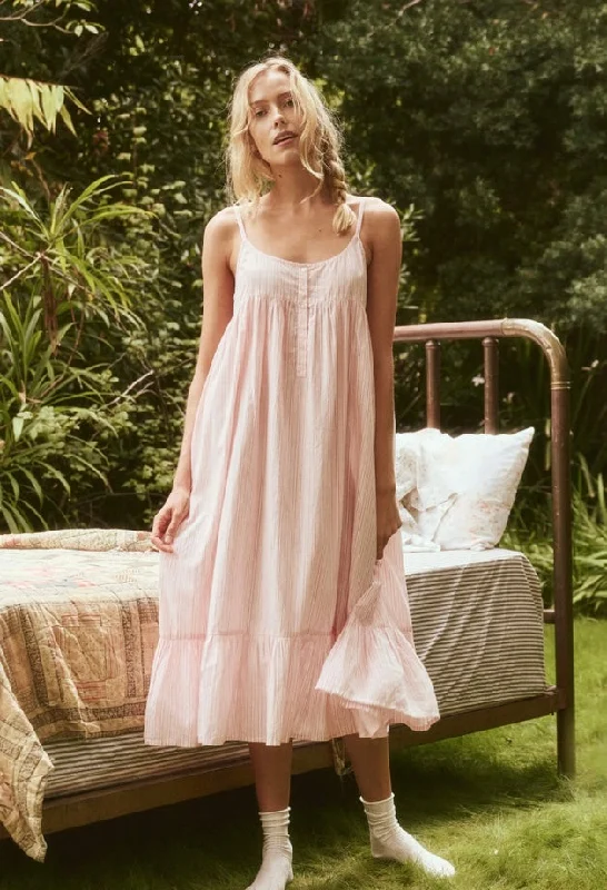 THE GREAT~ Ruffle tank nightdress Slumber Stripe