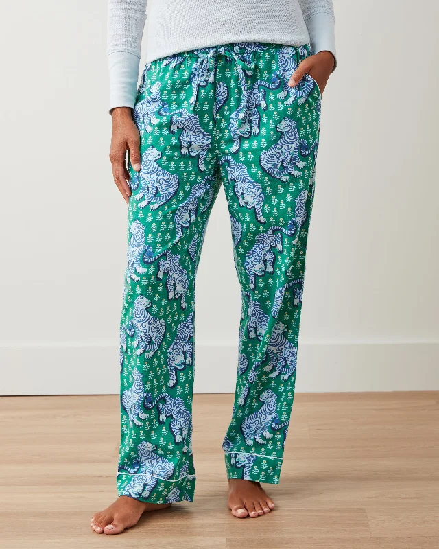 Tiger Queen - Tall Flannel PJ Pant - Jade