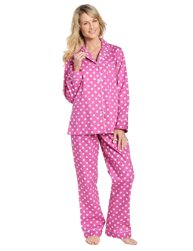 Womens 100% Cotton Poplin Pajama Set