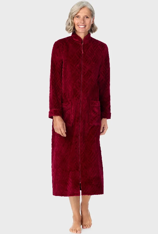 Wine Chinelle Zip Front Robe