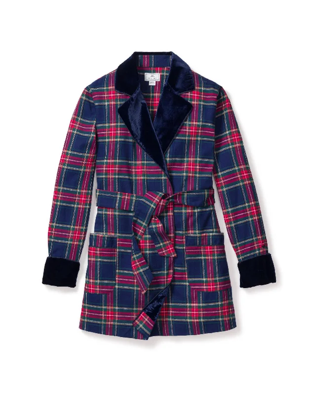 Women's Car Coat with Velvet Trim in Windsor Tartan