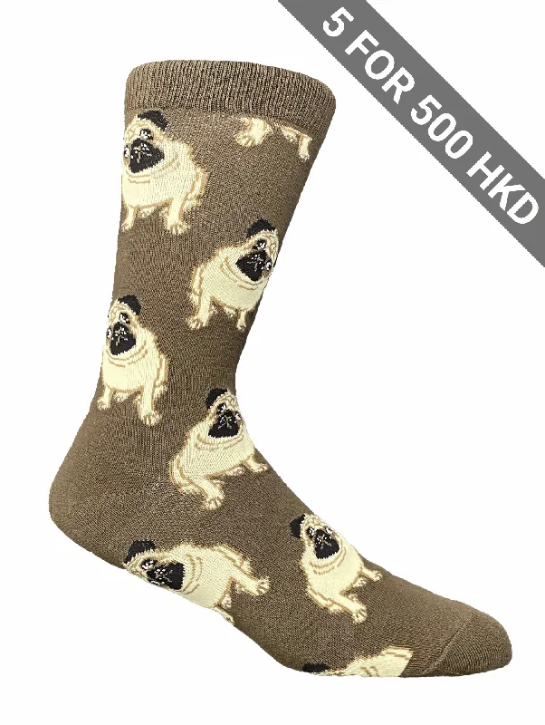 Socks | Pug | Beige | Cotton