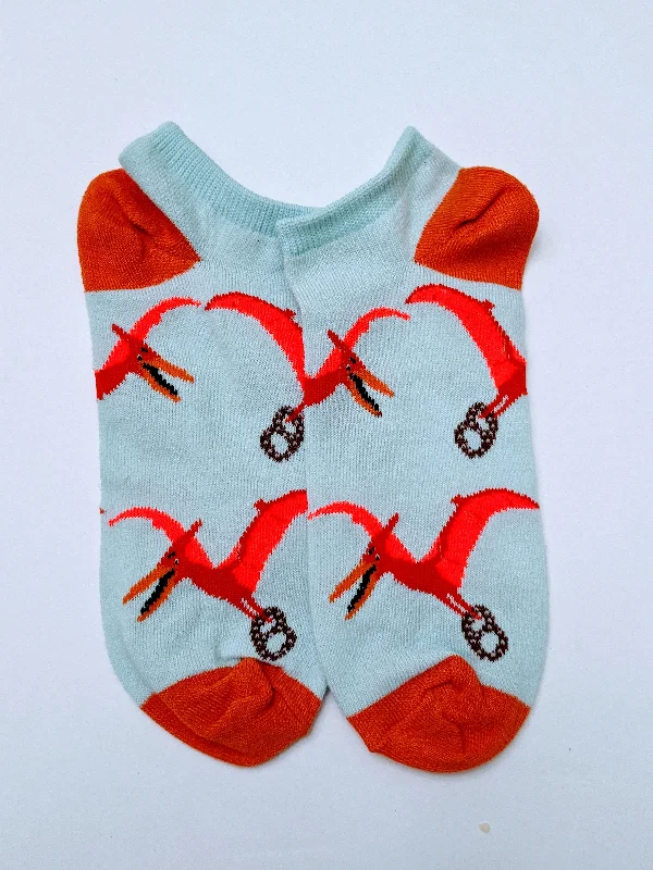 Pterodactyl Pretzel Dino Ankle Socks