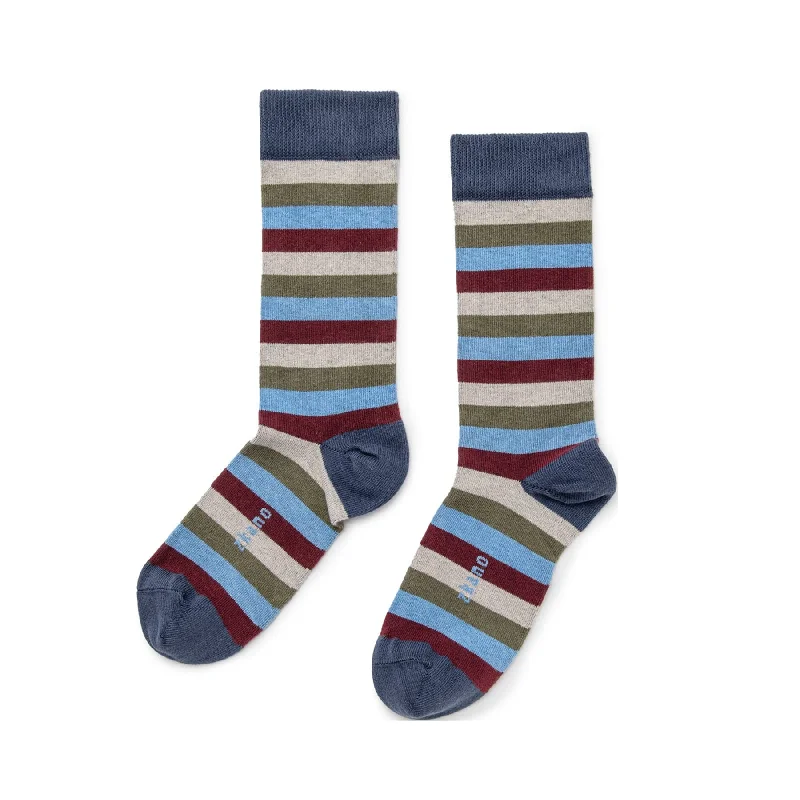 Even Stripe - Organic Cotton Crew Socks - Navy