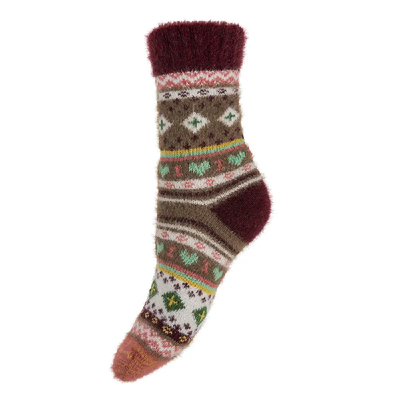 Fawn Nordic patterned soft Wool Blend socks