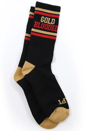 Gold Blooded (Black/Red Socks)