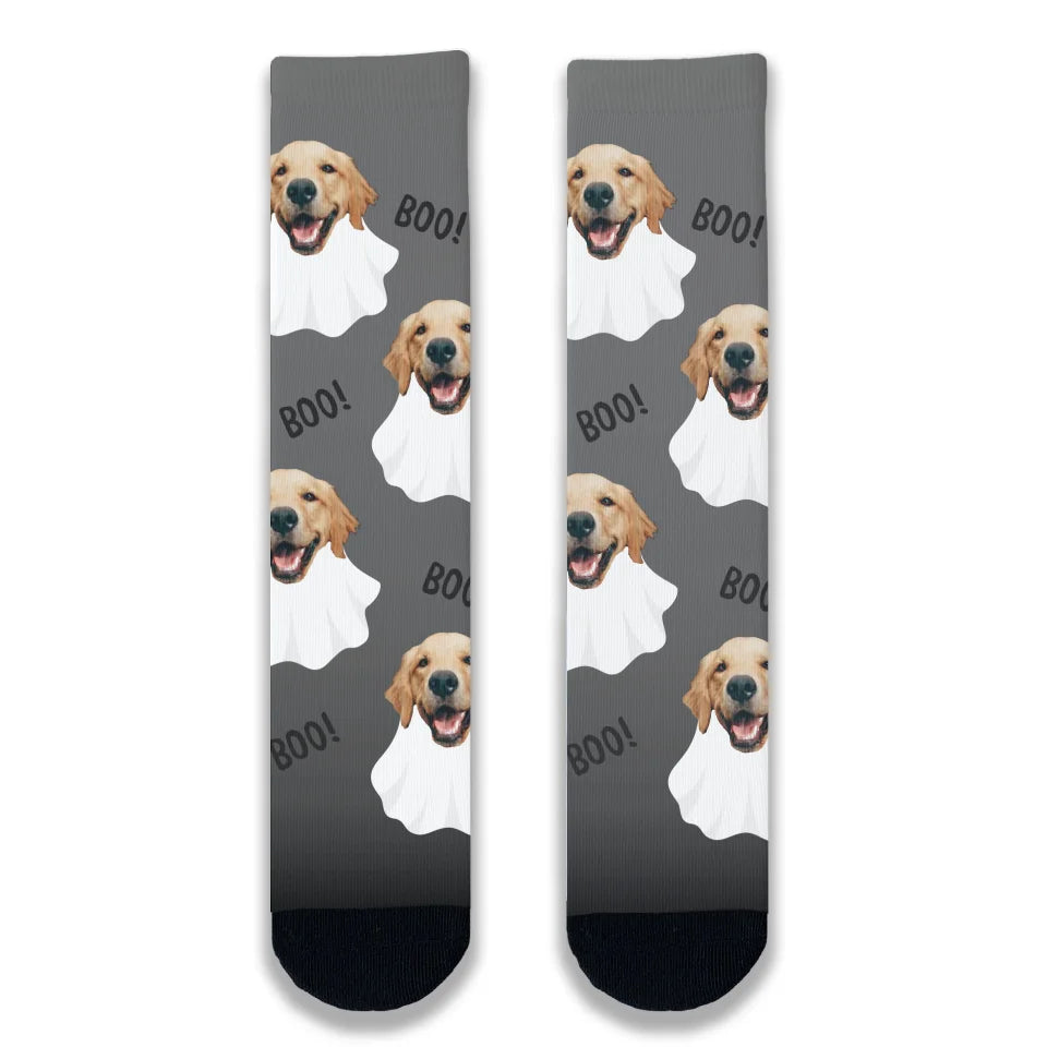 Halloween Dog Ghost Personalised Socks