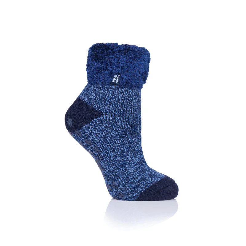 Kids Original Lounge Socks with Turnover Feather Top - Navy