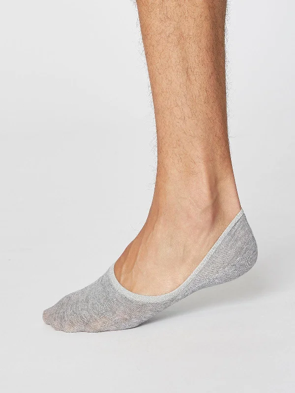 No Show Men's Invisible Socks - Mid Grey Marl