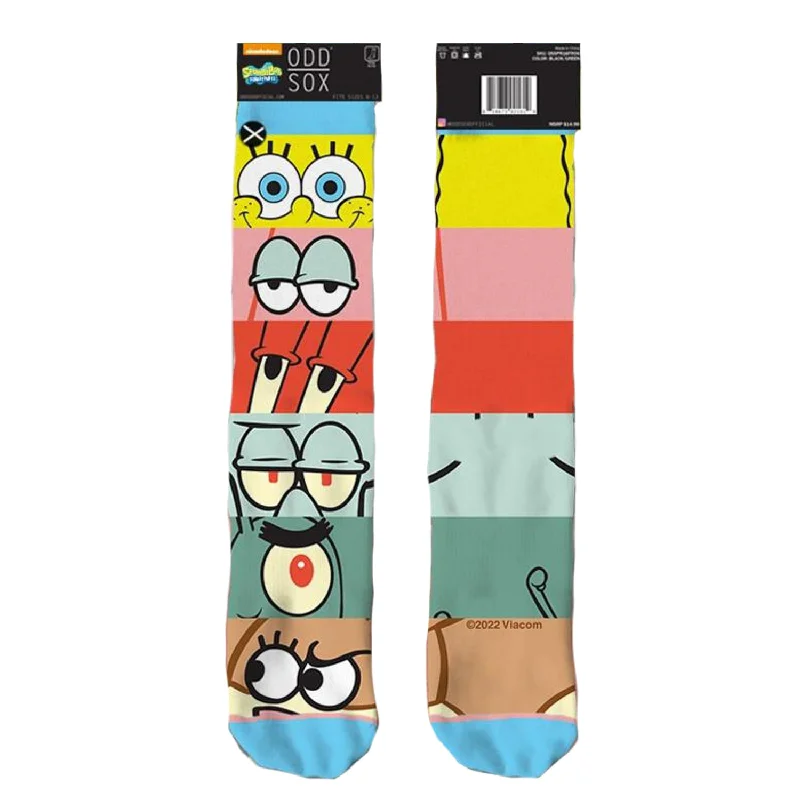 Odd Sox Men's Crew Socks - Spongebob Mash Up