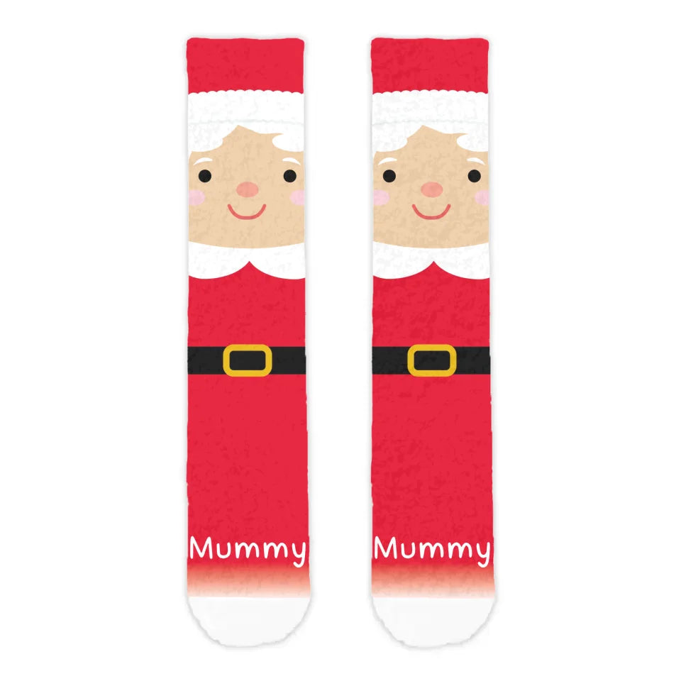 Personalised Mrs Claus Adult Printed Cosy Socks