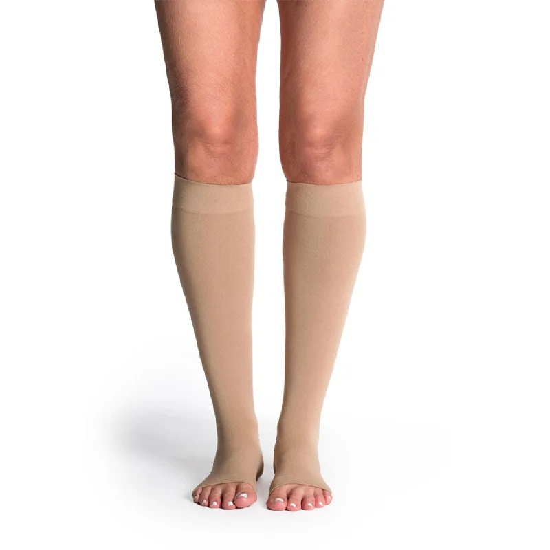 Sigvaris Style 842 Women's Soft Opaque Open Toe Knee Highs - 20-30 mmHg