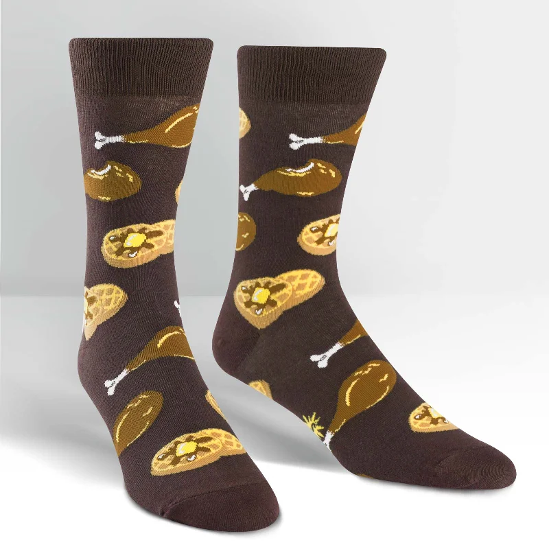 Sock It To Me Men's Crew Socks - Chicken & Waffles