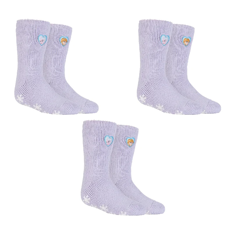 Special Offer 3 Pairs Kids Thermal Slipper Socks - Disney Frozen Princess